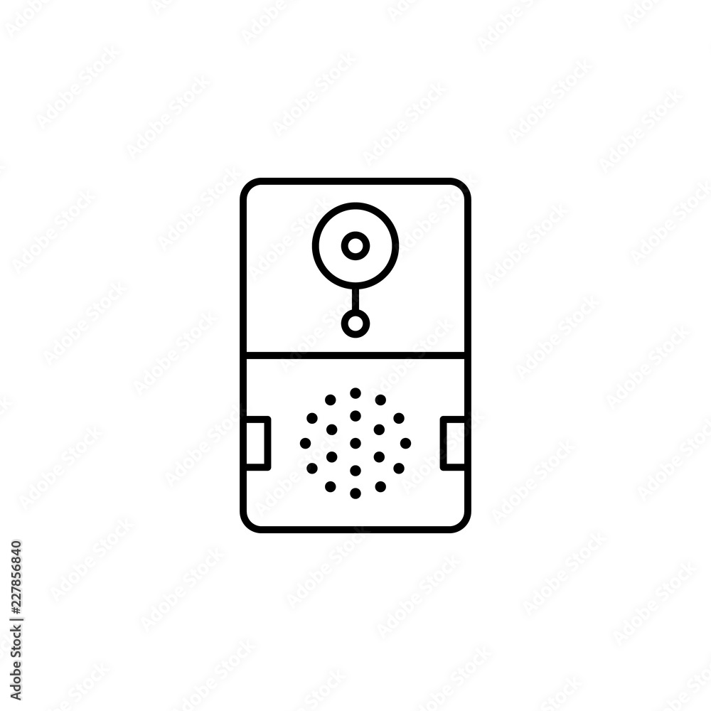 Poster smart doorbell icon. element of smart house icon for mobile concept and web apps. thin line smart do