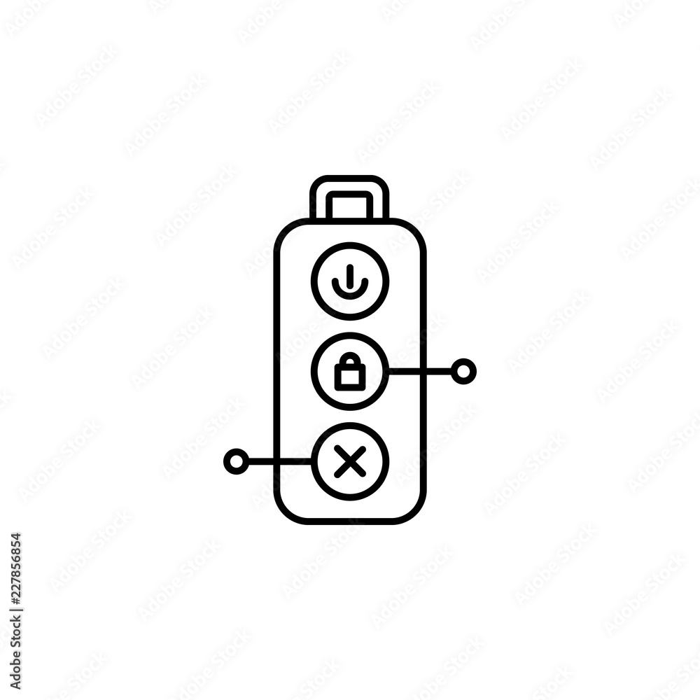 Poster smart electronic key icon. element of smart house icon for mobile concept and web apps. thin line sm