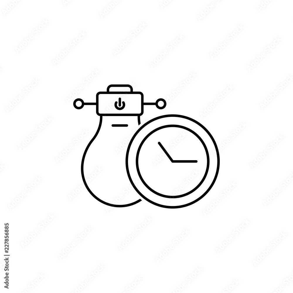 Poster smart energy saving icon. element of smart house icon for mobile concept and web apps. thin line sma