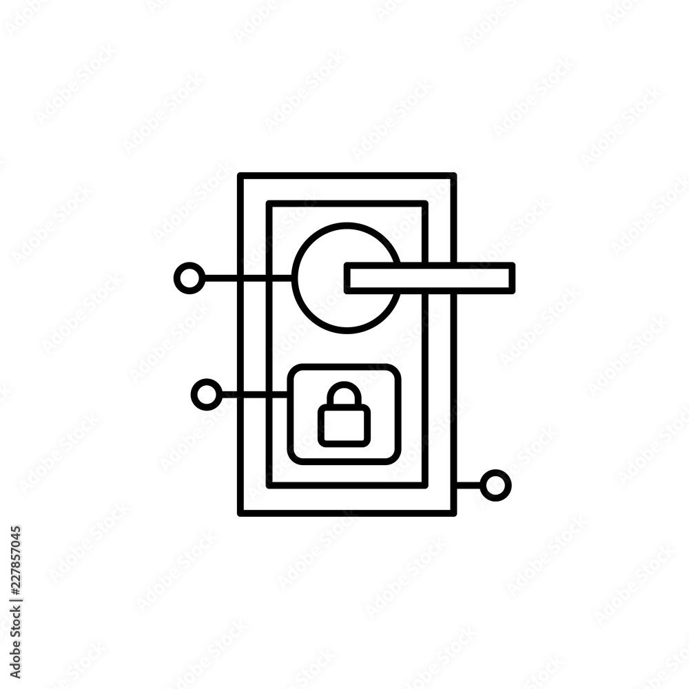 Poster smart lock icon. element of smart house icon for mobile concept and web apps. thin line smart lock i