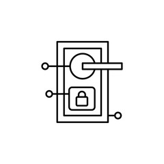 Smart lock icon. Element of smart house icon for mobile concept and web apps. Thin line Smart lock icon can be used for web and mobile