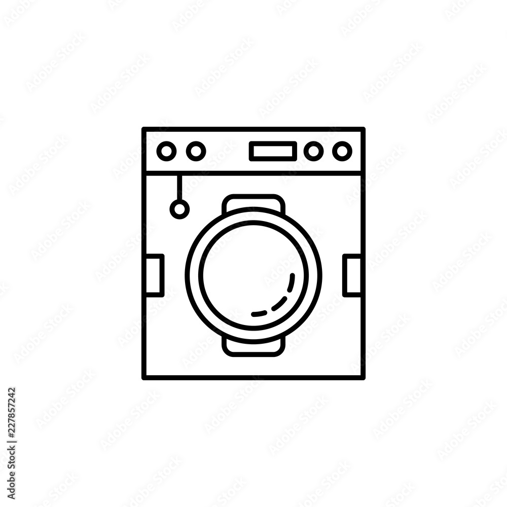 Poster smart washing machine icon. element of smart house icon for mobile concept and web apps. thin line s
