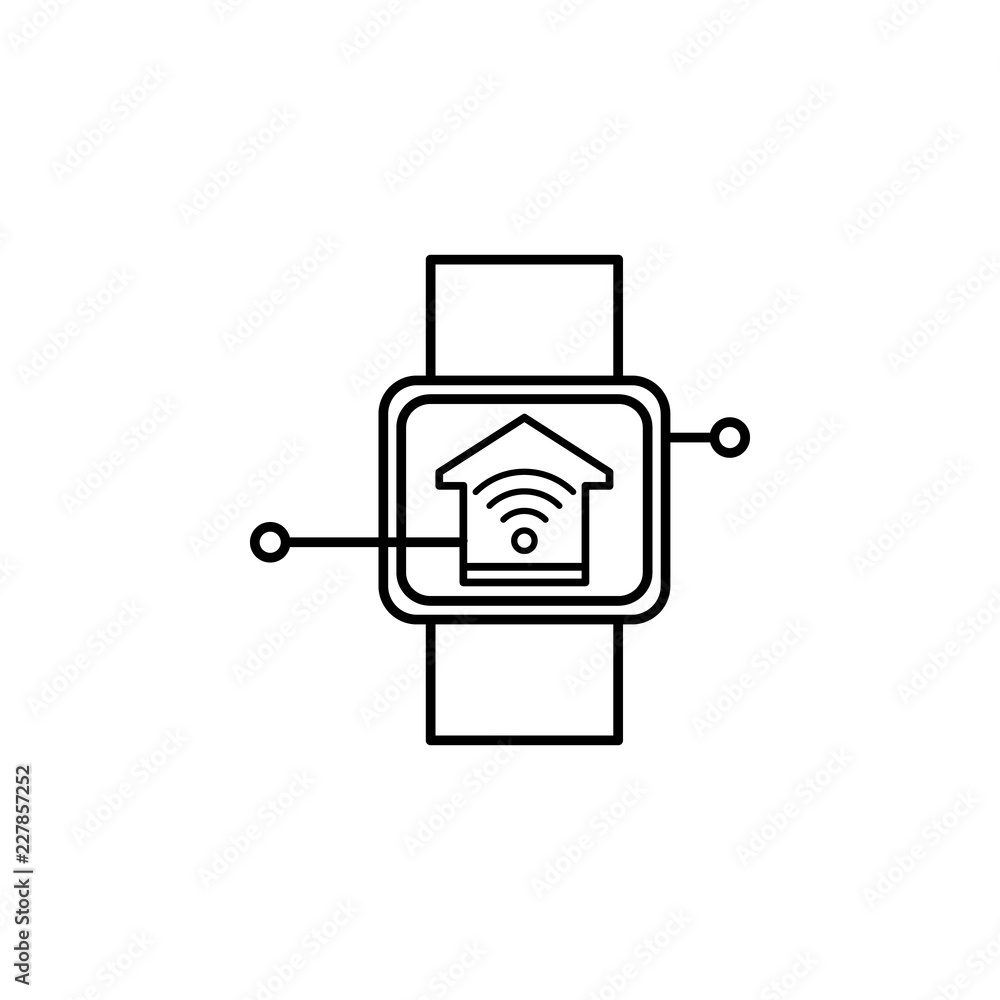 Aufkleber smart watch icon. element of smart house icon for mobile concept and web apps. thin line smart watch