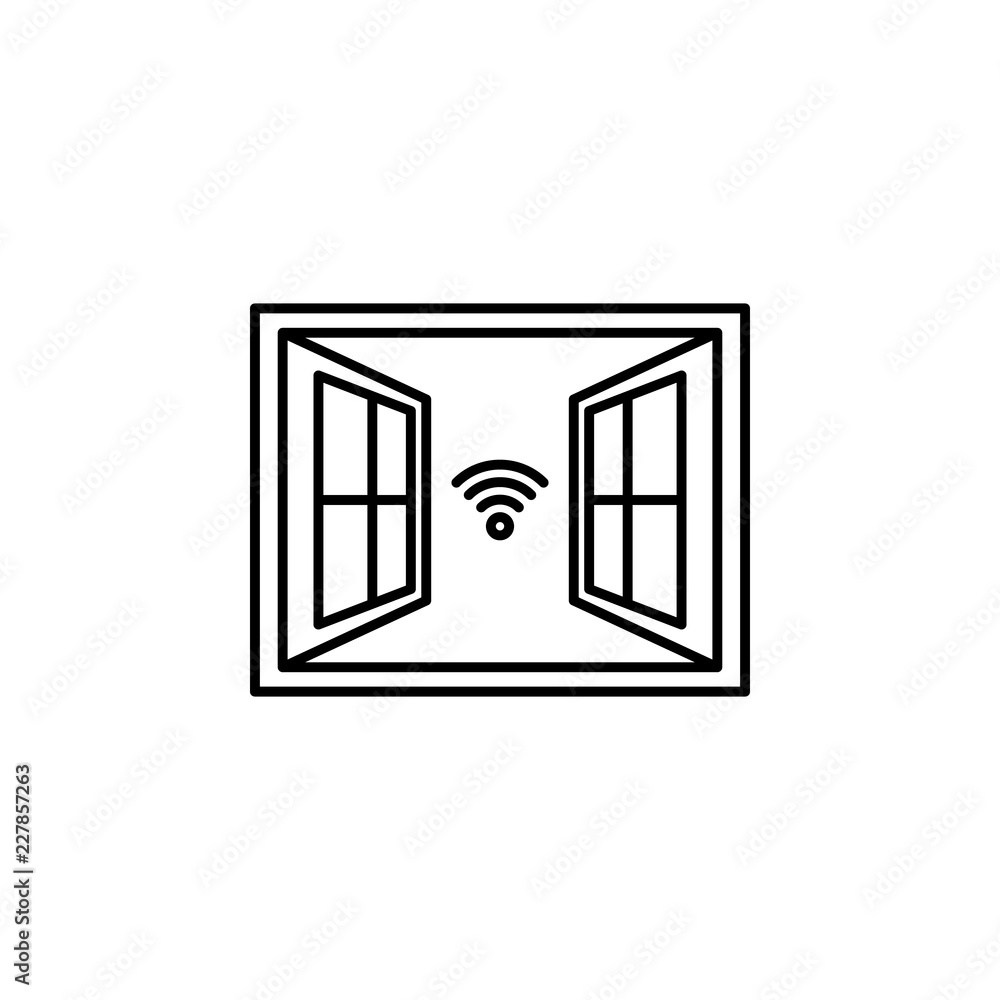 Aufkleber smart window icon. element of smart house icon for mobile concept and web apps. thin line smart wind