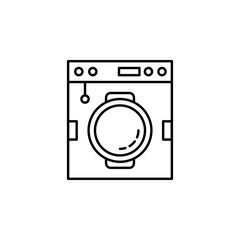 Smart washing machine icon. Element of smart house icon for mobile concept and web apps. Thin line Smart washing machine icon can be used for web and mobile