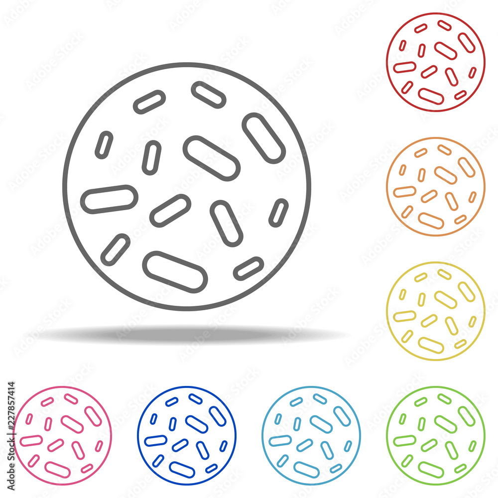 Poster microorganisms icon. elements of bacteria in multi color style icons. simple icon for websites, web 