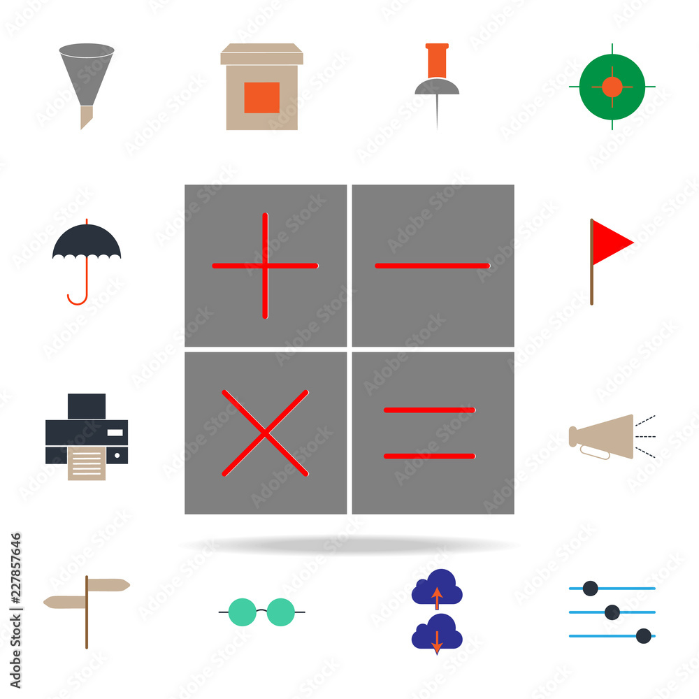 Poster colored calculator signs icon. web icons universal set for web and mobile