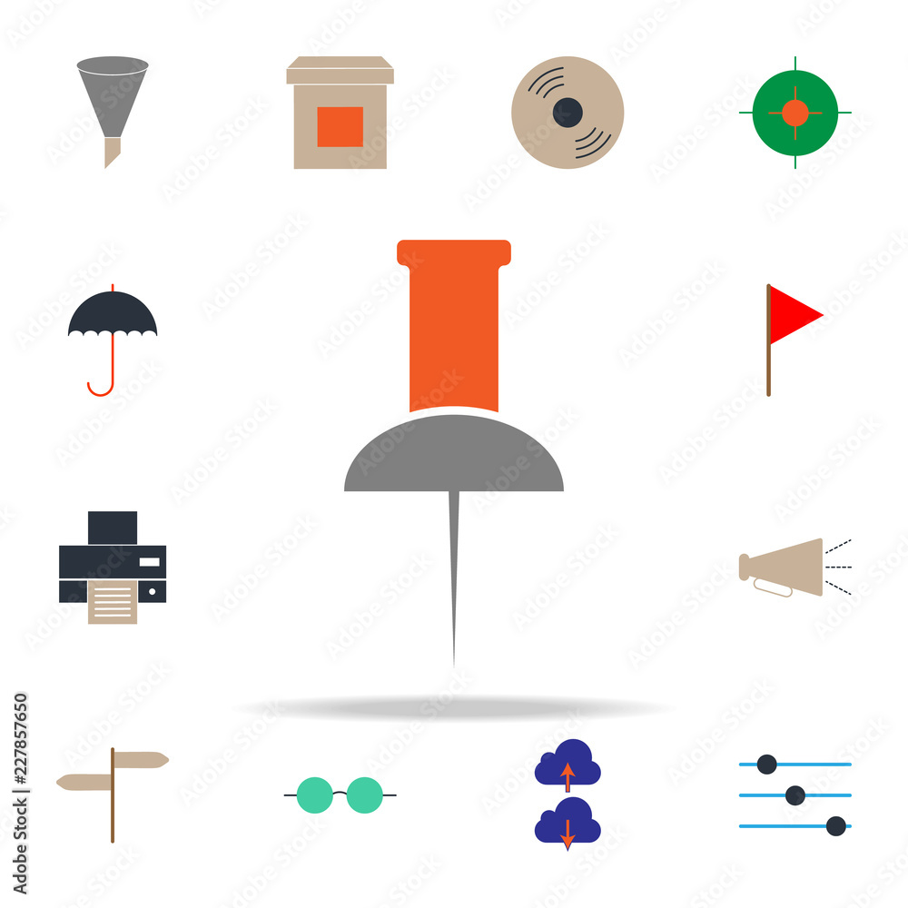Aufkleber colored paper pin icon. web icons universal set for web and mobile