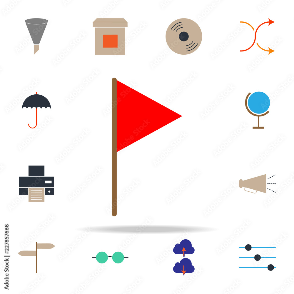 Poster colored golf flag icon. web icons universal set for web and mobile
