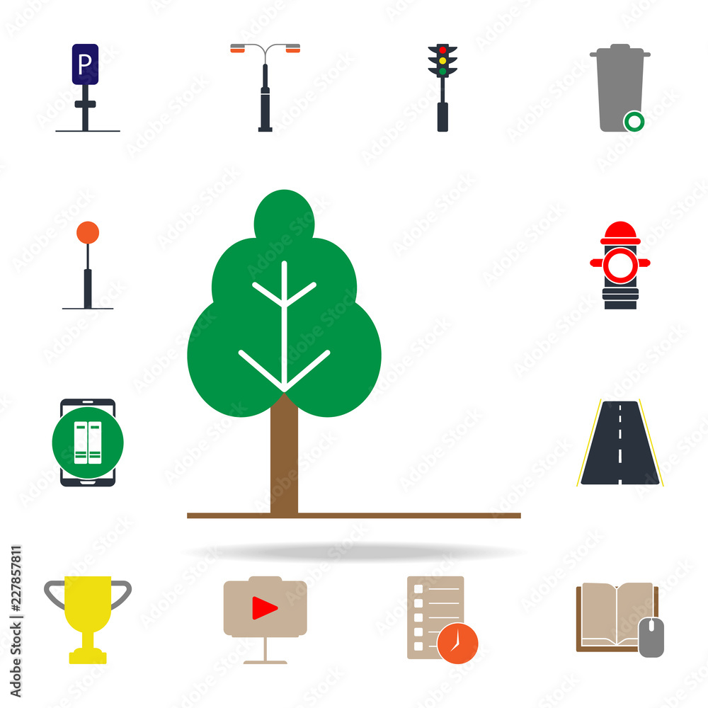 Poster colored tree icon. web icons universal set for web and mobile