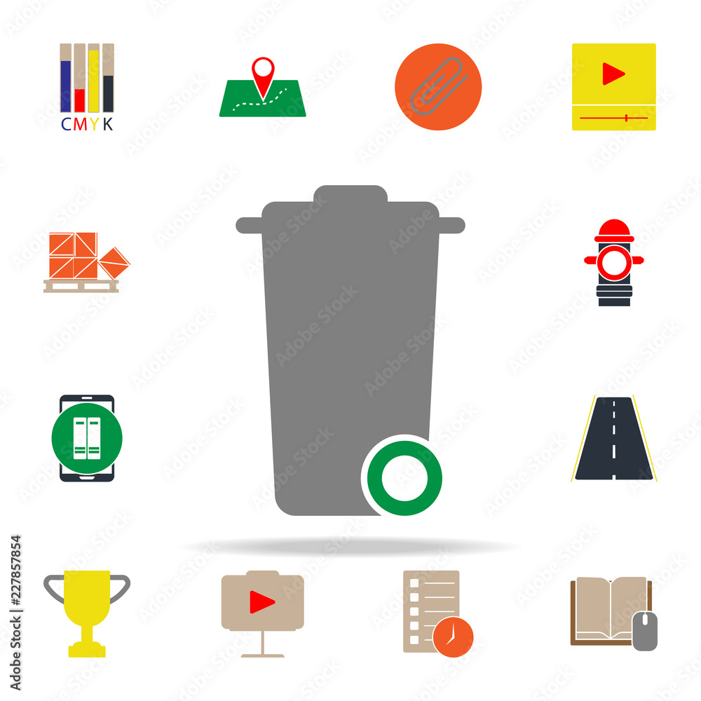 Poster colored trash box icon. web icons universal set for web and mobile