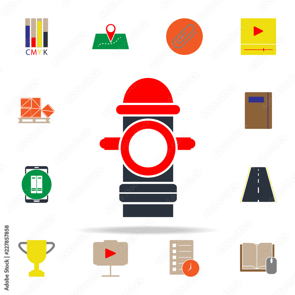 Poster colored fire hydrant icon. web icons universal set for web and mobile