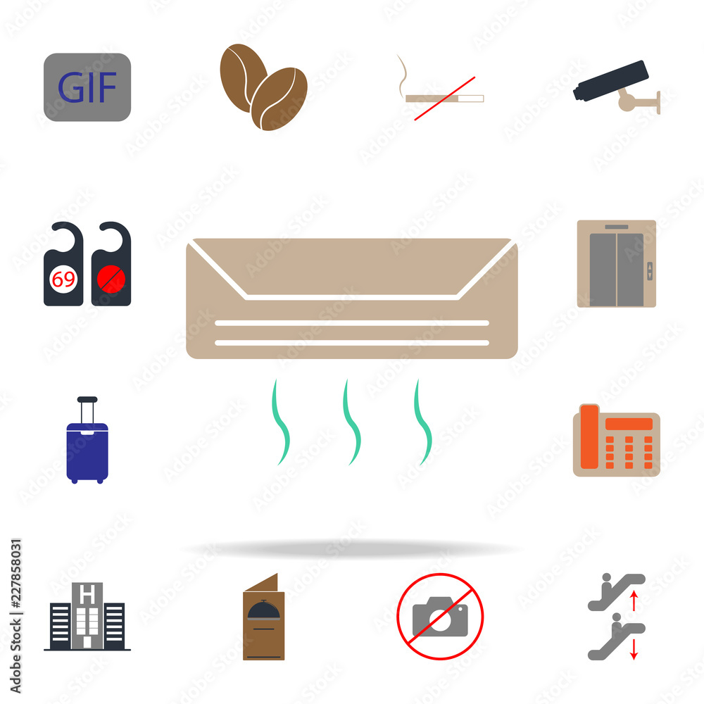 Aufkleber colored air conditioning icon. web icons universal set for web and mobile