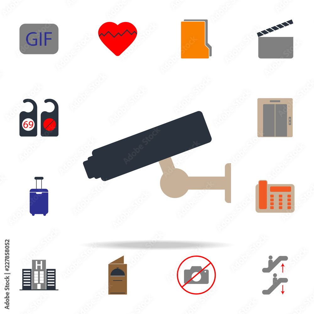 Poster colored cctv icon. web icons universal set for web and mobile