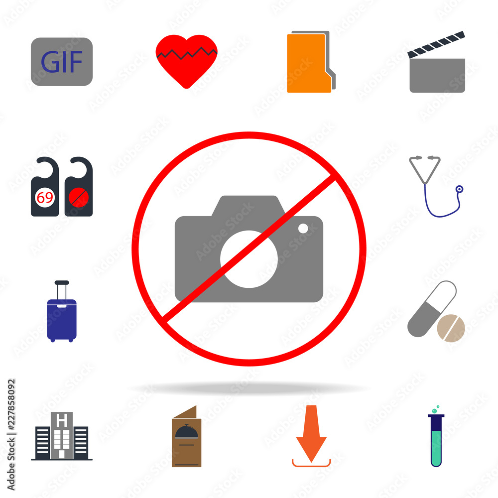 Poster colored no photo sign icon. web icons universal set for web and mobile
