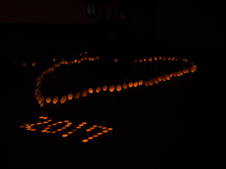 Candles on the beach