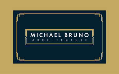 Art Deco Business & Gift Card Template (Live Stroke Path)