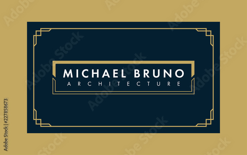 Art Deco Business & Gift Card Template (Live Stroke Path)