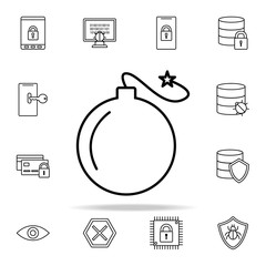 bomb icon. Virus antivirus icons universal set for web and mobile
