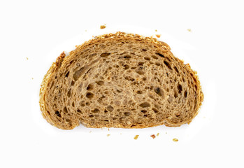 Loaf of bread slice isolated