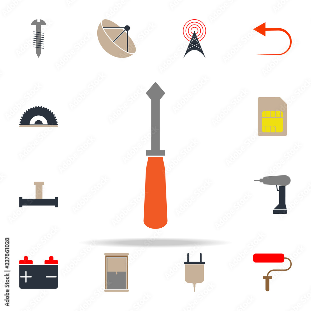 Poster colored turn screw icon. web icons universal set for web and mobile