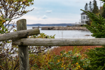 Naklejka premium fence on the beach