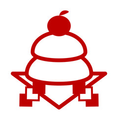 ベクター　鏡餅　正月　アイコン　