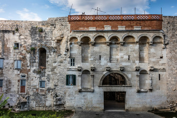 Diocletian's Palace intended as the retirement residence for the Roman Emperor Diocletian, built in the 4th century AD in Split, Croatia