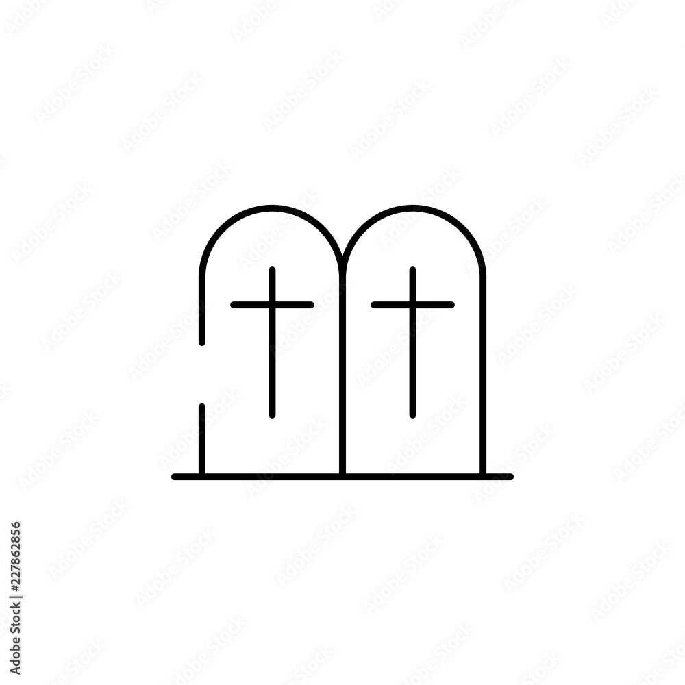 Poster grave icon. element of judaism for mobile concept and web apps iicon. thin line icon for website des