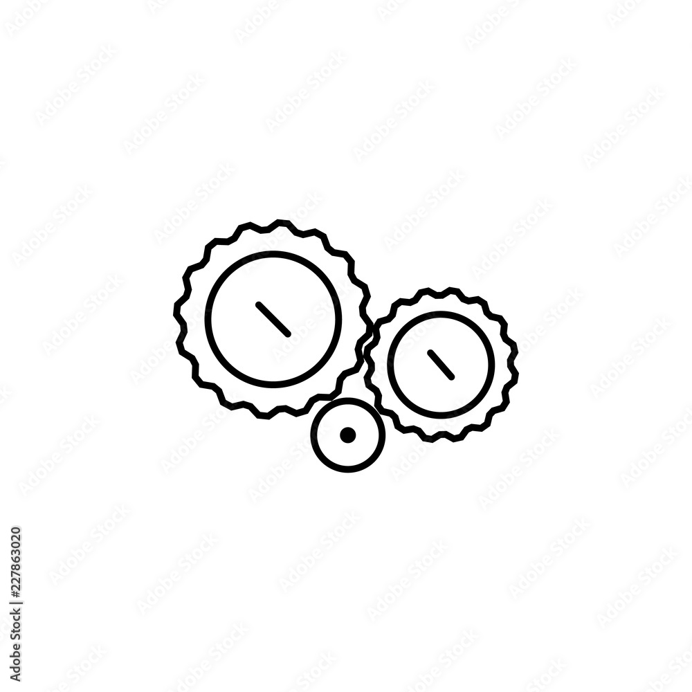 Poster clock gears icon. element of speed icon for mobile concept and web apps. thin line clock gears icon 