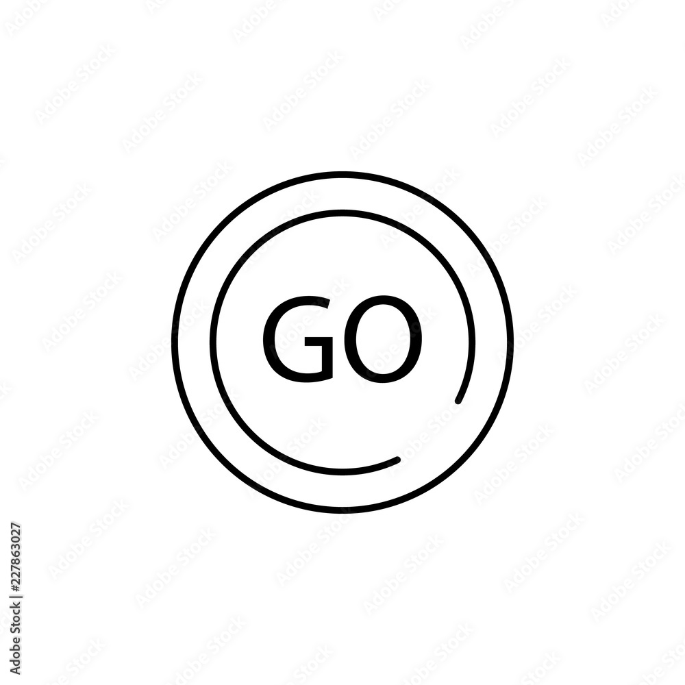 Poster go button icon. element of speed icon for mobile concept and web apps. thin line go button icon can 