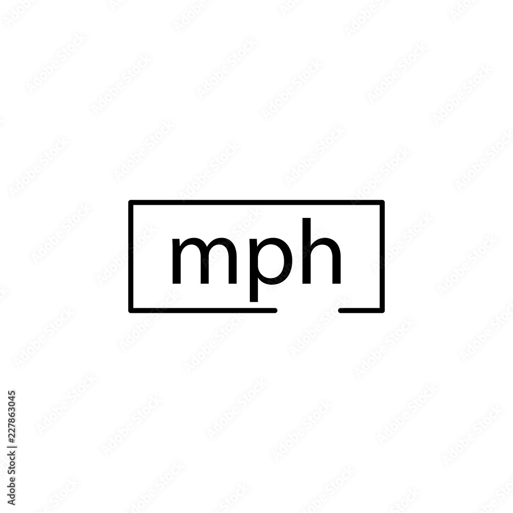 Poster miles per hour icon. element of speed icon for mobile concept and web apps. thin line miles per hour
