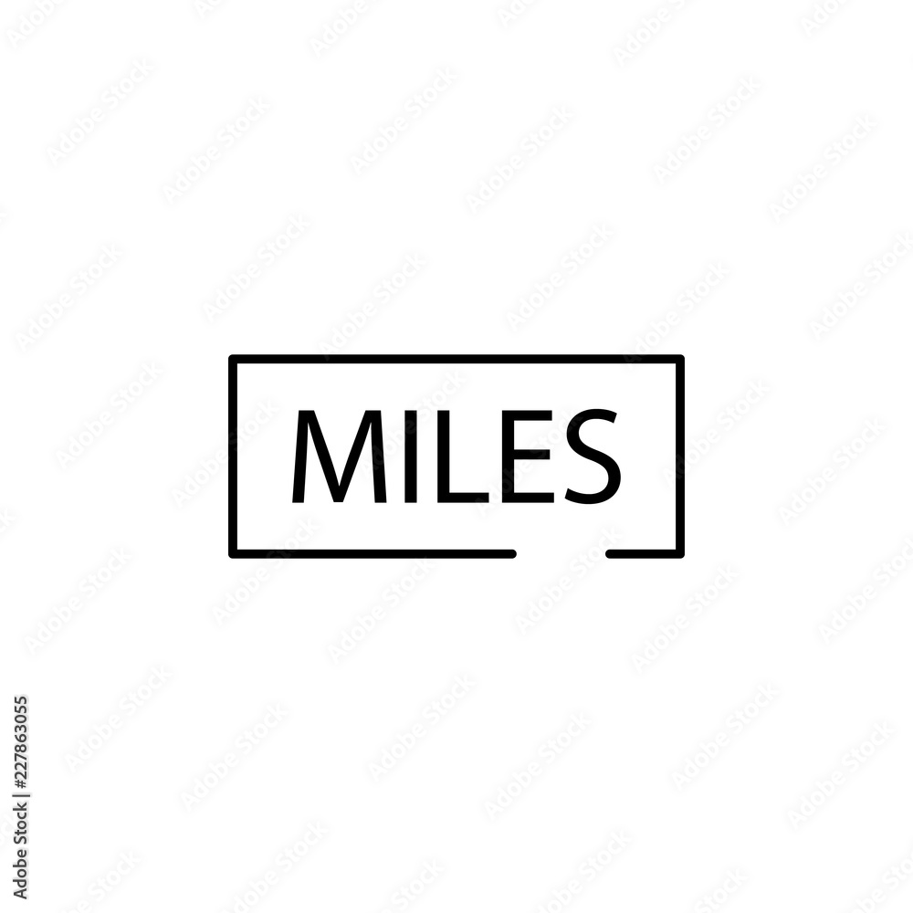 Poster miles icon. element of speed icon for mobile concept and web apps. thin line miles icon can be used 