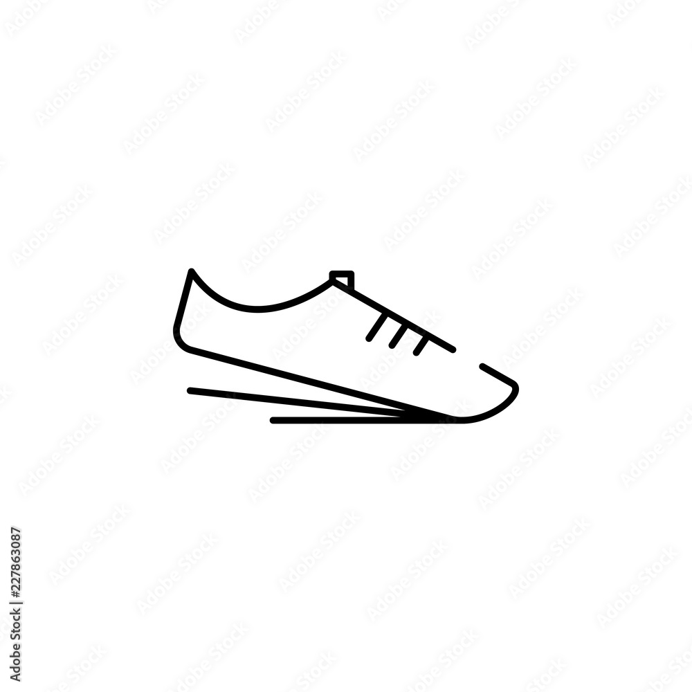 Poster sneakers icon. element of speed icon for mobile concept and web apps. thin line sneakers icon can be