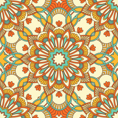 Hand drawn ornamental seamless pattern