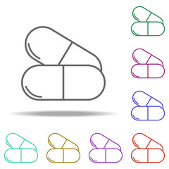 medicine capsules line icon. Elements of Medicine in multi color style icons. Simple icon for websites, web design, mobile app, info graphics