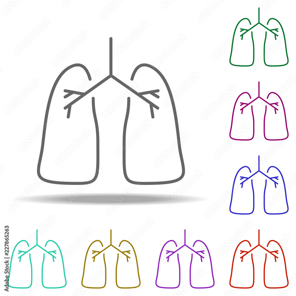 Poster lungs line icon. elements of medicine in multi color style icons. simple icon for websites, web desi