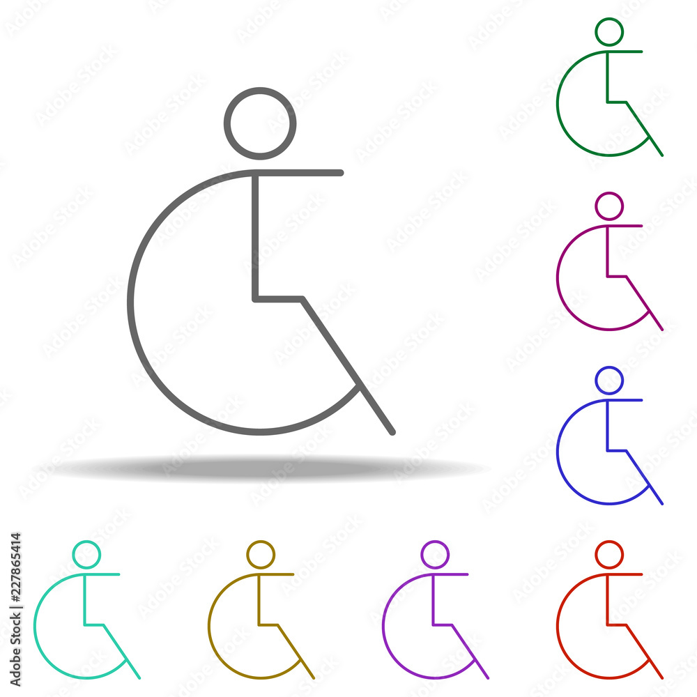 Poster disabled sign line icon. elements of medicine in multi color style icons. simple icon for websites, 