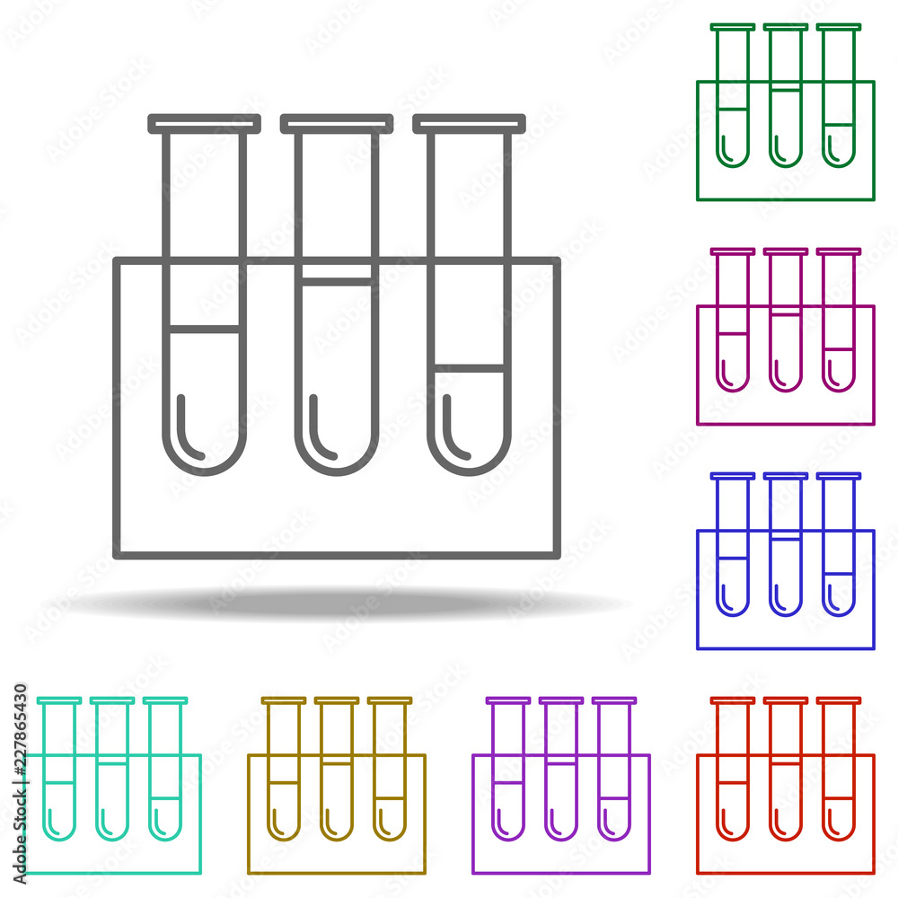 Poster biochemistry line icon. elements of medicine in multi color style icons. simple icon for websites, w