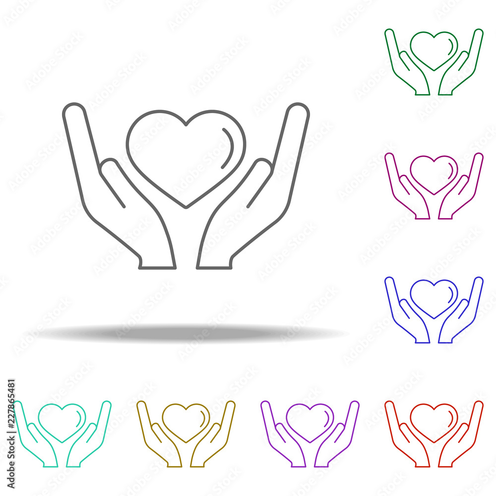 Poster save your health line icon. elements of medicine in multi color style icons. simple icon for website