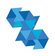 abstract polygonal blue diamond logo