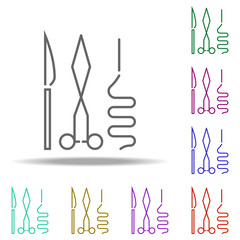 surgical instruments line icon. Elements of Medicine in multi color style icons. Simple icon for websites, web design, mobile app, info graphics