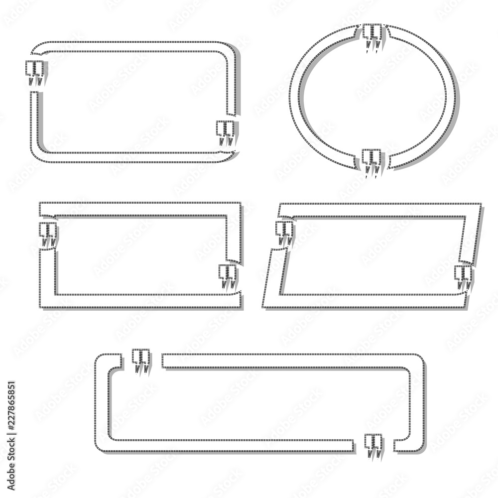 Poster set of text box frame quote element vector