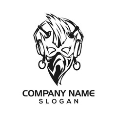 Punk audio, punk design uses headphones as a template for icon entertaiment, recording, etc.