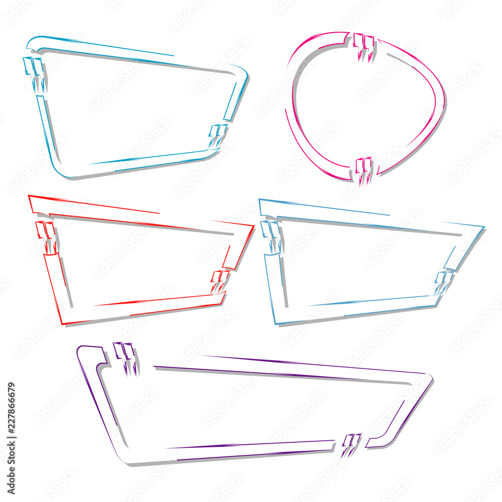 Poster set of text box frame quote element vector
