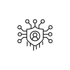 Accountability, shield icon. Element of general data project icon for mobile concept and web apps. Thin line Accountability, shield icon can be used for web and mobile