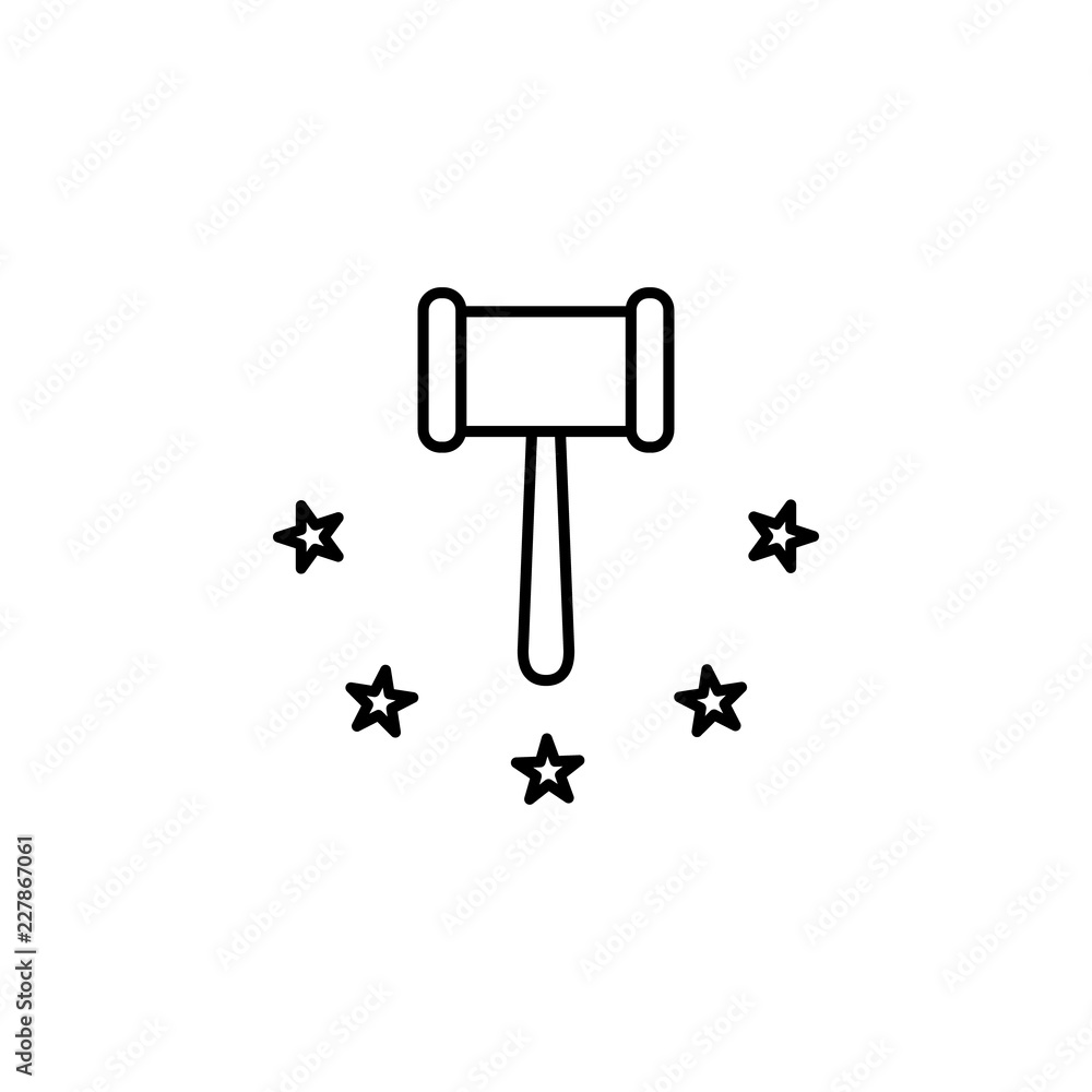 Poster justice, law icon. element of general data project icon for mobile concept and web apps. thin line j