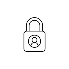 Data, lock icon. Element of general data project icon for mobile concept and web apps. Thin line Data, lock icon can be used for web and mobile