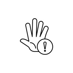 Palm, penalties, hand icon. Element of general data project icon for mobile concept and web apps. Thin line Palm, penalties, hand icon can be used for web and mobile