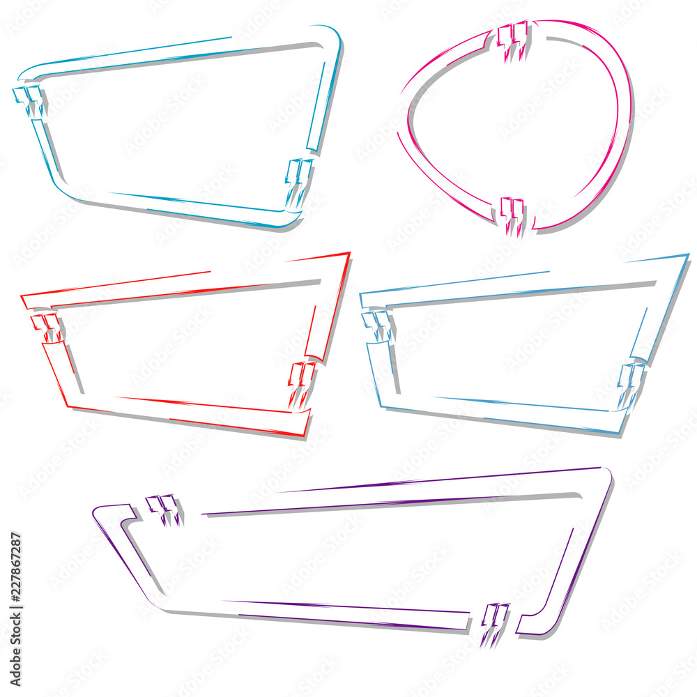 Poster set of text box frame quote element vector